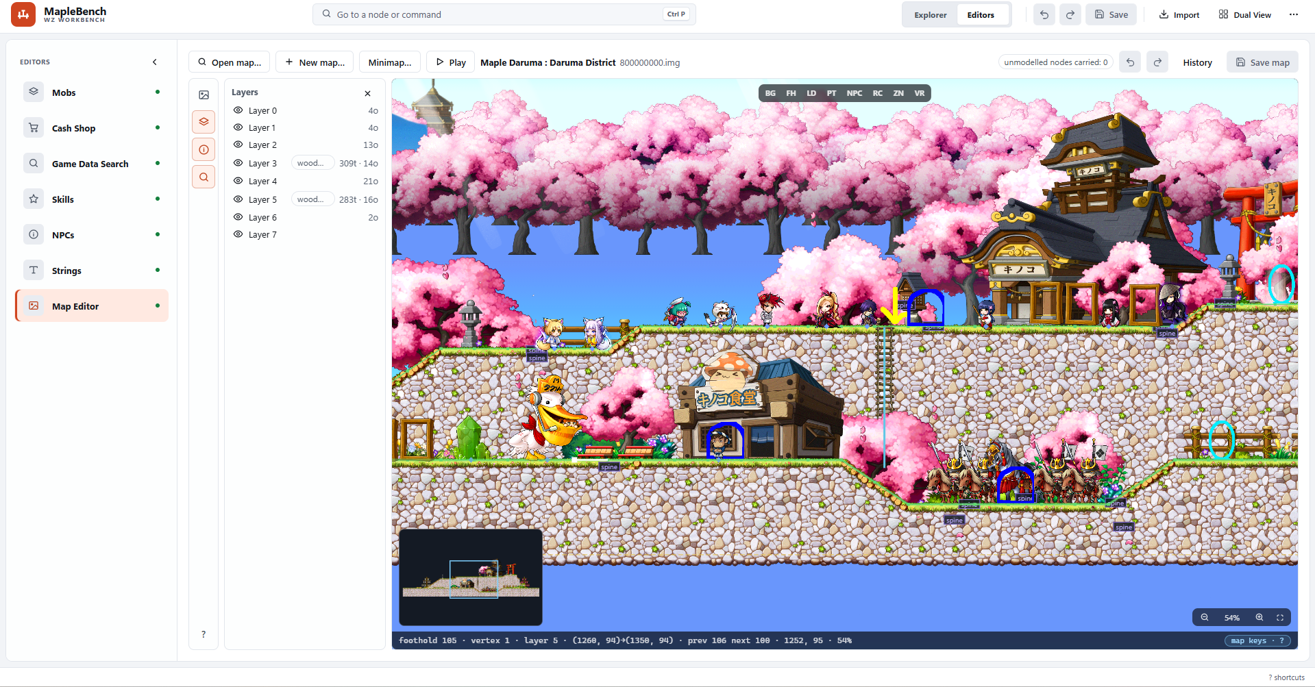 Visual map editor software interface by Kiro